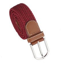 2014Popular Men Leather Braided Elastic Stretch Metal Buckle Belt Waistband Alice8