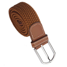 2014Popular Men Leather Braided Elastic Stretch Metal Buckle Belt Waistband Alice8