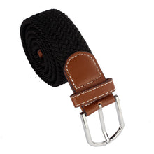 2014Popular Men Leather Braided Elastic Stretch Metal Buckle Belt Waistband Alice8