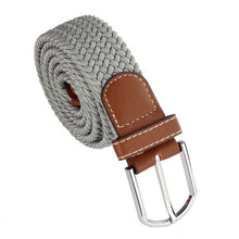 2014Popular Men Leather Braided Elastic Stretch Metal Buckle Belt Waistband Alice8