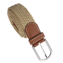 2014Popular Men Leather Braided Elastic Stretch Metal Buckle Belt Waistband Alice8