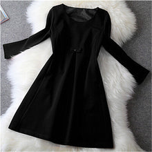 2015 Autmun Fashionable Cute Lace Vestidos Hot Sale Plus Size A-line Long Sleeve O-neck Knee-Length Dresses 32024