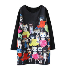 2015 Loose Casual Dresses Thick Character Plus Size Winter Hot Sale Vestidos Long Sleeve Knee-Length 32034