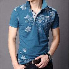 2015 New Fashion Polo Shirts Men Summer Printed Short Sleeve Shirts Plus Size Lapel Business Shirt Tops High Quality 31165