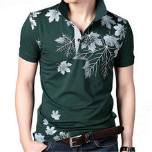 2015 New Fashion Polo Shirts Men Summer Printed Short Sleeve Shirts Plus Size Lapel Business Shirt Tops High Quality 31165