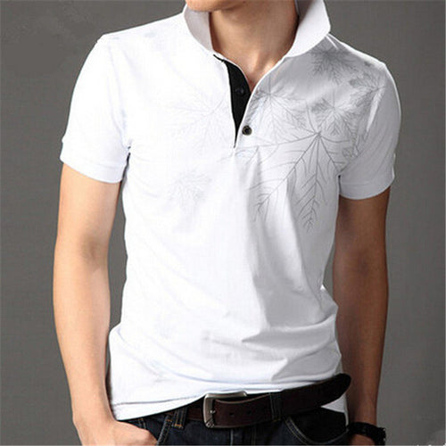 2015 New Fashion Polo Shirts Men Summer Printed Short Sleeve Shirts Plus Size Lapel Business Shirt Tops High Quality 31165