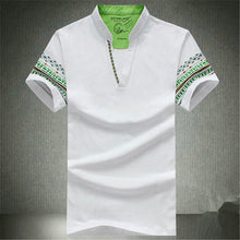 2015 Summer Retro Style V-neck Short-sleeved T-shirt Men Plus Size M-5XL Printed T Shirt Korean Slim Casual Shirt Tops 31176