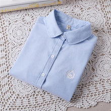 2015 Swan Print Casual Blouses Long Sleeve Cotton Fashion Blusas Femininas Japanese Style Tops 70018