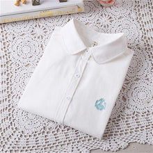 2015 Swan Print Casual Blouses Long Sleeve Cotton Fashion Blusas Femininas Japanese Style Tops 70018