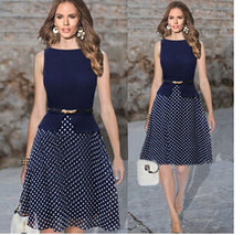 2015 Vestidos Casual Vintage Dot Dresses Women Summer Dress Casual Dress Women Dress Vestidos Femininos