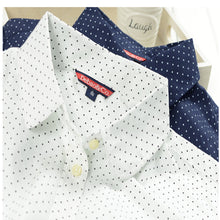 2015 Women Blouses Polka Dot Shirt Long Sleeve Fashion Cotton Camisas Femininas Blusas Female Tops For Mori Girls 70016