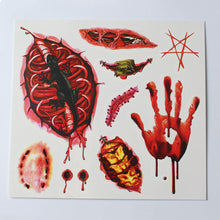 2016 2pcs Waterproof Temporary Tattoo Sticker Halloween Terror Wound Spiders Realistic Blood Injury Scar Fake Tattoo Stickers