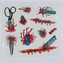 2016 2pcs Waterproof Temporary Tattoo Sticker Halloween Terror Wound Spiders Realistic Blood Injury Scar Fake Tattoo Stickers