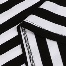2016 6XL Plus Size Women Clothing Black And White Striped Fashion Casual Autumn Loose Mid Dress O-Neck Womens Dresses robe femme