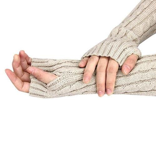 2016 7 Colors Gloves fashion ladies Knitted Arm Fingerless Winter Gloves female gloves Soft Warm Mitten Guantes Sra Invierno
