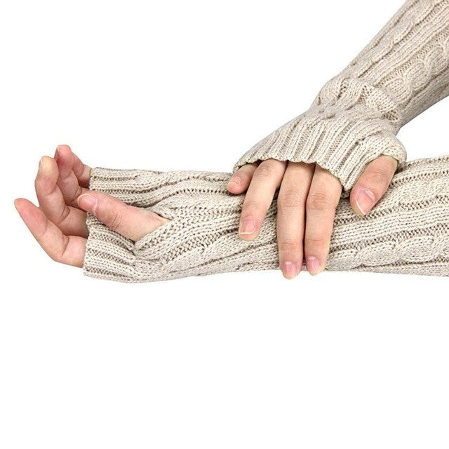 2016 7 Colors Gloves fashion ladies Knitted Arm Fingerless Winter Gloves female gloves Soft Warm Mitten Guantes Sra Invierno