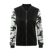 2016 Autumn Coat Women Long Sleeved Patchwork Camouflage Jacket Women Girls Fashion Zipper Short Coat Baseball Jacket Female