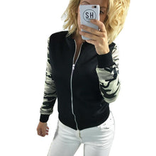 2016 Autumn Coat Women Long Sleeved Patchwork Camouflage Jacket Women Girls Fashion Zipper Short Coat Baseball Jacket Female