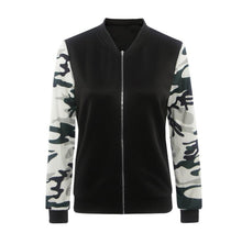 2016 Autumn Coat Women Long Sleeved Patchwork Camouflage Jacket Women Girls Fashion Zipper Short Coat Baseball Jacket Female