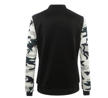 2016 Autumn Coat Women Long Sleeved Patchwork Camouflage Jacket Women Girls Fashion Zipper Short Coat Baseball Jacket Female