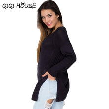 2016 Autumn Long Sleeve Blouse Black Sweater Knitting V-Neck Loose Casual Pullover Gilet Femme Manche Longue#D823