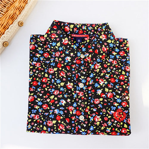 2016 Autumn New Shirt Fashion Casual Female Long Sleeve Women Bear Print Blouse Turn-down Collar Tops With Button 71600