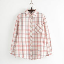 2016 Autumn New Shirt Fashion Casual Female Long Sleeve Women Plaid Blouse Turn-down Collar Tops With Button Pocket 71601