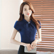 2016 Autumn New Shirt Fashion Casual Plus Size Female Women Blouse Bow Collar Plus Size Tops With Button 71608