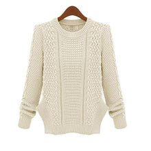 2016 Autumn Winter Fashion Knitwear Sweaters Female O Neck Long Sleeve Sweaters And Pullovers Women Beige Navy Maglioni Donna