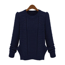 2016 Autumn Winter Fashion Knitwear Sweaters Female O Neck Long Sleeve Sweaters And Pullovers Women Beige Navy Maglioni Donna