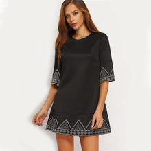 2016 Autumn Women Dress Elegant Bohomian Print Half Sleeved Evening Party Workwear Mini Dress Ladies Dresses Robe Femme