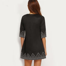 2016 Autumn Women Dress Elegant Bohomian Print Half Sleeved Evening Party Workwear Mini Dress Ladies Dresses Robe Femme