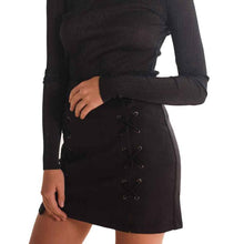 2016 Autumn lace up Bandage suede pencil skirt Women high waist Short Mini skirt split bodycon short skirts womens 1122#