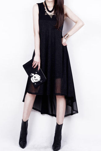 2016 Beach Dresses Fashion O Neck Solid Color Sleeveless Spaghetti Strap Dress Women Asymmetrical Vestidos Plus Size 71231