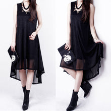 2016 Beach Dresses Fashion O Neck Solid Color Sleeveless Spaghetti Strap Dress Women Asymmetrical Vestidos Plus Size 71231