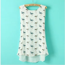 2016 Brand New Chiffon Blouse Animal Print Shirt Casual O-Neck Sleeveless Shirts Plus Size Hot Sale Tops 9068