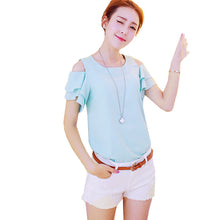 2016 Brand New Shirt Casual Women Plus Size Tops Short Sleeve O-neck Blouse Off Shoulder Butterfly Sleeve Shirts 70444