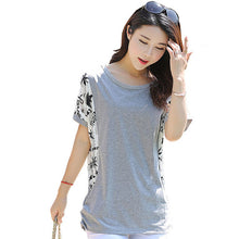 2016 Brand New Short Batwing Sleeve Plus Size L-3XL T-shirts Female Print Lace t shirts Women Top 71061