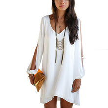 2016 Brand New Vestidos Plus Size Straight Knee-Length Dress Brief Full Off Shoulder O-neck Chiffon Women Dresses 70936