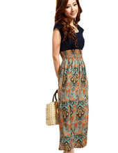 2016 Casual Boho Summer Dress Women Flower Print Long Maxi Bohemian Women Dress Ladies Evening Sleeveless Party Dresses Vestidos