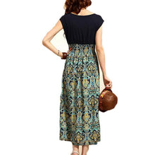 2016 Casual Boho Summer Dress Women Flower Print Long Maxi Bohemian Women Dress Ladies Evening Sleeveless Party Dresses Vestidos