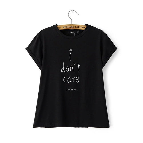 2016 Casual Women European Style T shirts O-neck Cotton Tshirt Female Short Letter Print Short Sleeve Female Crop Tops 70715