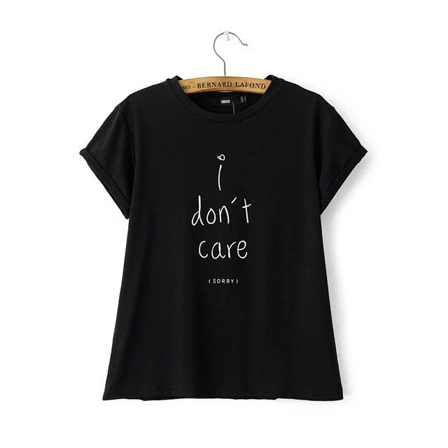 2016 Casual Women European Style T shirts O-neck Cotton Tshirt Female Short Letter Print Short Sleeve Female Crop Tops 70715