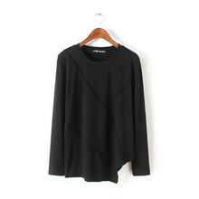 2016 Casual Women European Style T shirts O-neck Cotton Women Irregular Long Sleeve Female Solid Tops 70707