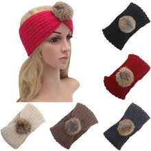 2016 European Fashion Headbands For Women Pompon Ball Knitted Wool Crochet Winter Ear Warm Hair Accessories Women Headband LY