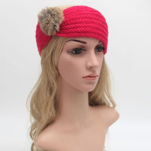 2016 European Fashion Headbands For Women Pompon Ball Knitted Wool Crochet Winter Ear Warm Hair Accessories Women Headband LY