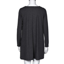 2016 European Style Casual Loose Women Mini Dress Fashion V Neck Long Sleeve Female Dress Autumn Winter Mini Dress Ladies #1124