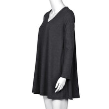 2016 European Style Casual Loose Women Mini Dress Fashion V Neck Long Sleeve Female Dress Autumn Winter Mini Dress Ladies #1124