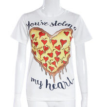 2016 European Style Summer T shirt Women Heart Print Punk Rock Fashion Tee Shirt Women Clothing camiseta mujer YEYU