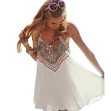 2016 Fahsion Womens Dresses V Neck Print Sling Casual Loose Dress Chiffon Women Dresses Vestidos De Verao